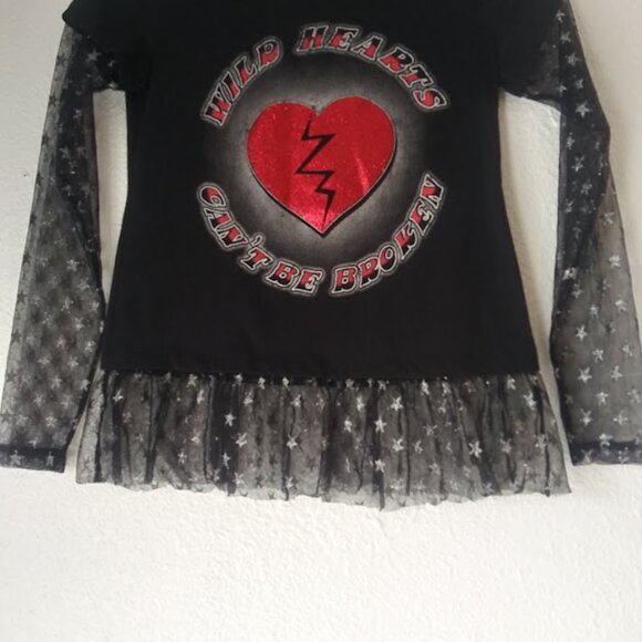 Arizona Jeans Company girl's size M 10/12 black and red top - Picture 3 of 16